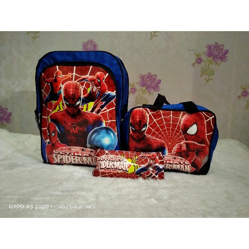 Tas Beranak / Tas Motif Ultraman / Tas Karakter Spiderman / Ransel Beranak / Tas SD / Tas anak laki 