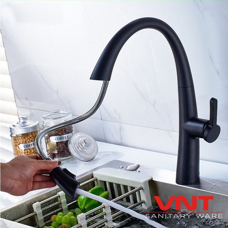 Kran Dapur Kitchen Sink Hitam Panas Dingin Black Doff Keran Shower