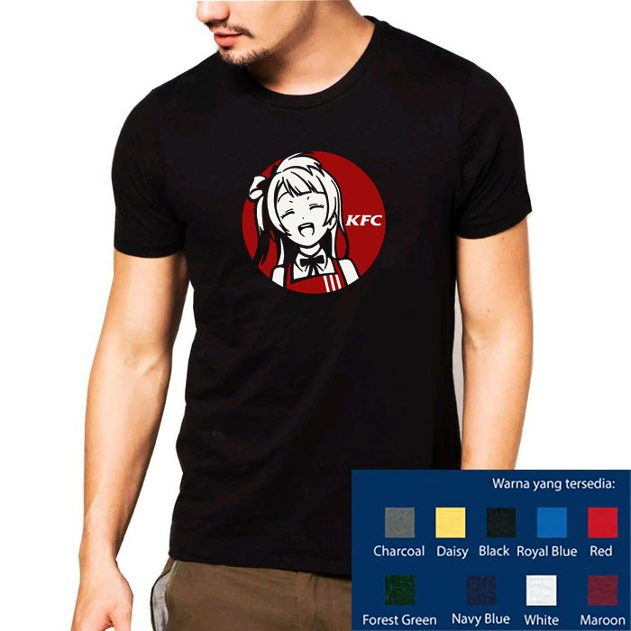 KAOS BAJU PRIA WANITA KFC ANIME FUNNY LOGO WAIFU / COMBED 30S / DISTRO / COD