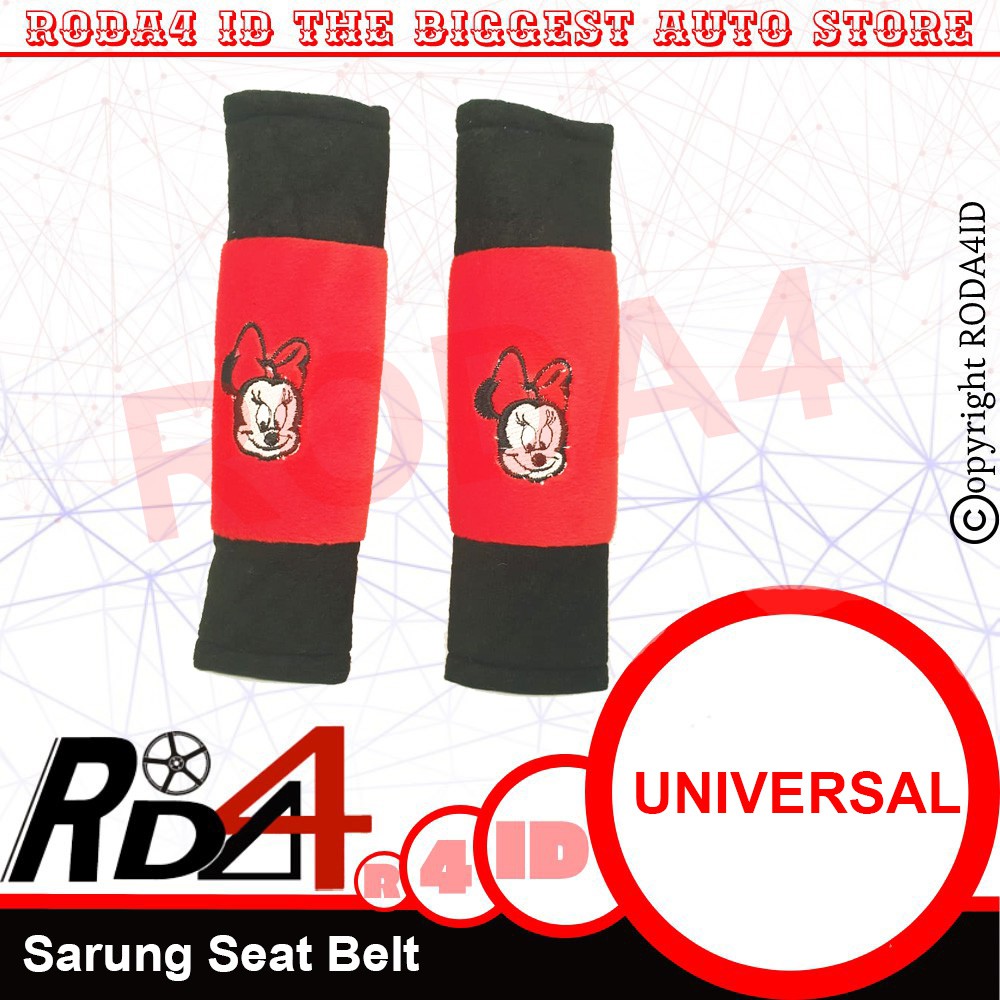 Sarung Tali Sabuk Pengaman Mobil Seat Belt Motif Minie Mouse