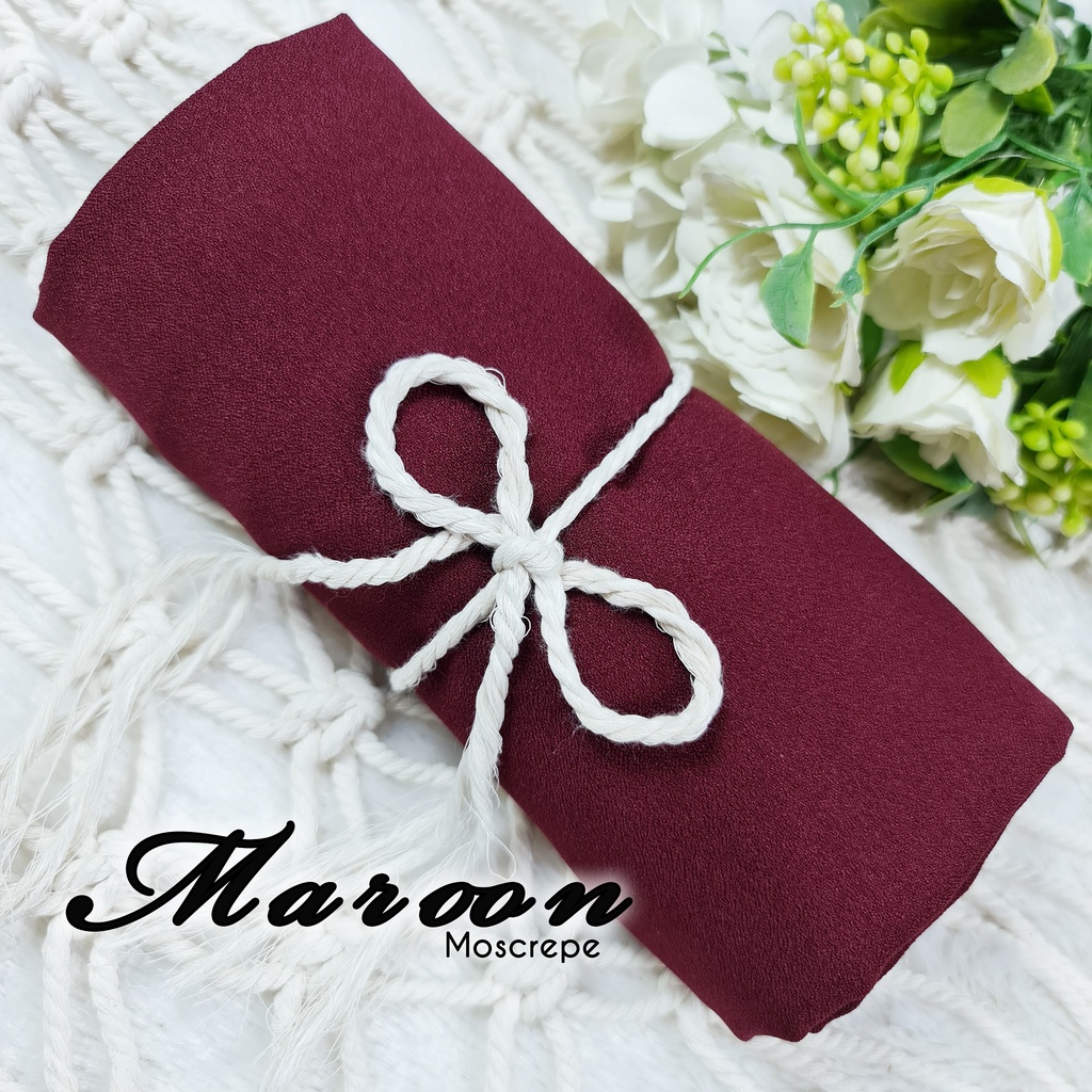 Jilbab instan khimar XL ped antem, belakang panjang segitiga hijab bergo,MOOSCREPE kerudung syar'i-KHIMAR XL MAROON