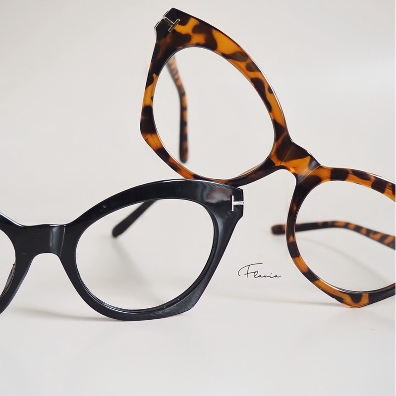 Flavia Eyewear - Kacamata Isla Cat Eye Acetat (custom minus, photochromic, blueray, bluechromic dan photobrown)