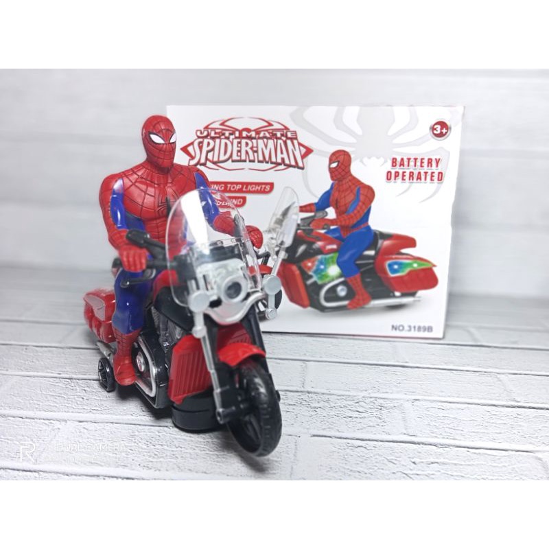 mainan, motor Spiderman, baterai,3189B