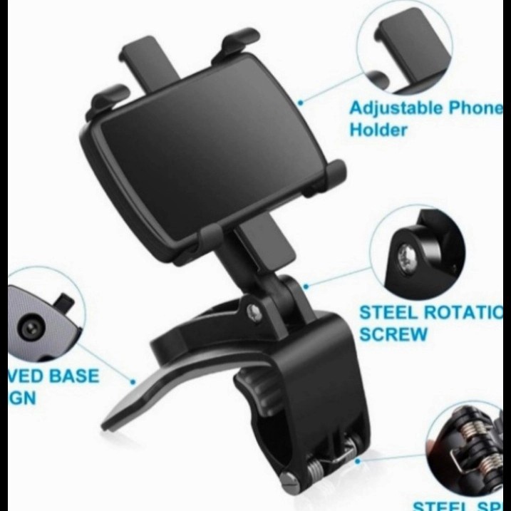 HD-35 HOLDER MOBIL SUN VISOR CAR STAND HOLDER HP MOBIL JEPIT KACA SPION DUDUKAN HANDPHONE PHONE HOLDER UNIVERSAL FLEKSIBEL HOLDER JEPIT HD35