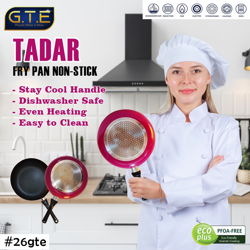 GTE | Teflon Gourmet Kompor Induksi Frypan 26cm | Fry Pan Anti Lengket Penggorengan 26cm