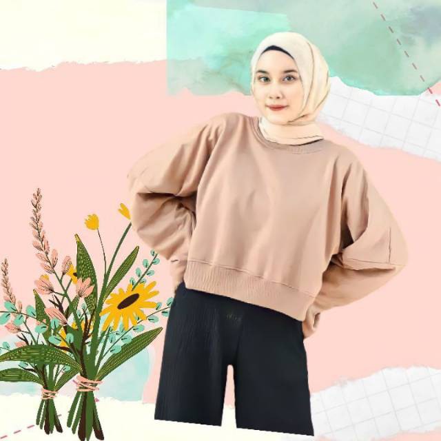 SWEATER OVERSIZE CROP / SWEATER KOREA / MANDA SWEATER CROP