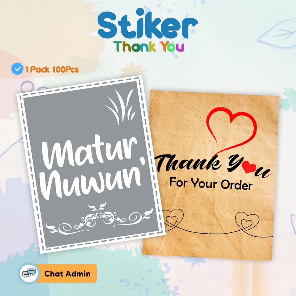 Sticker Thank you Stiker Segel Label Terimakasih Pengiriman Paket Olshop Thank You Card Murah