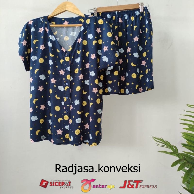 TERMURAH PIYAMA PENDEK RAYON | PIYAMA KANCING | BAJU RUMAHAN MURAH RADJASA.KONVEKSI