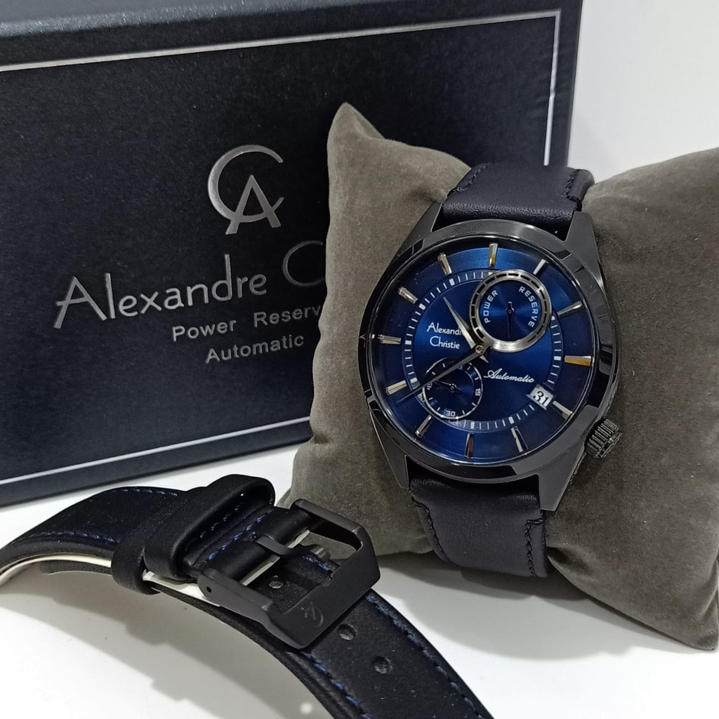 [Free Baterai] JAM TANGAN PRIA ALEXANDRE CHRISTIE AC 3041 LEATHER AUTOMATIC ORIGINAL GARANSI RESMI 1 TAHUN