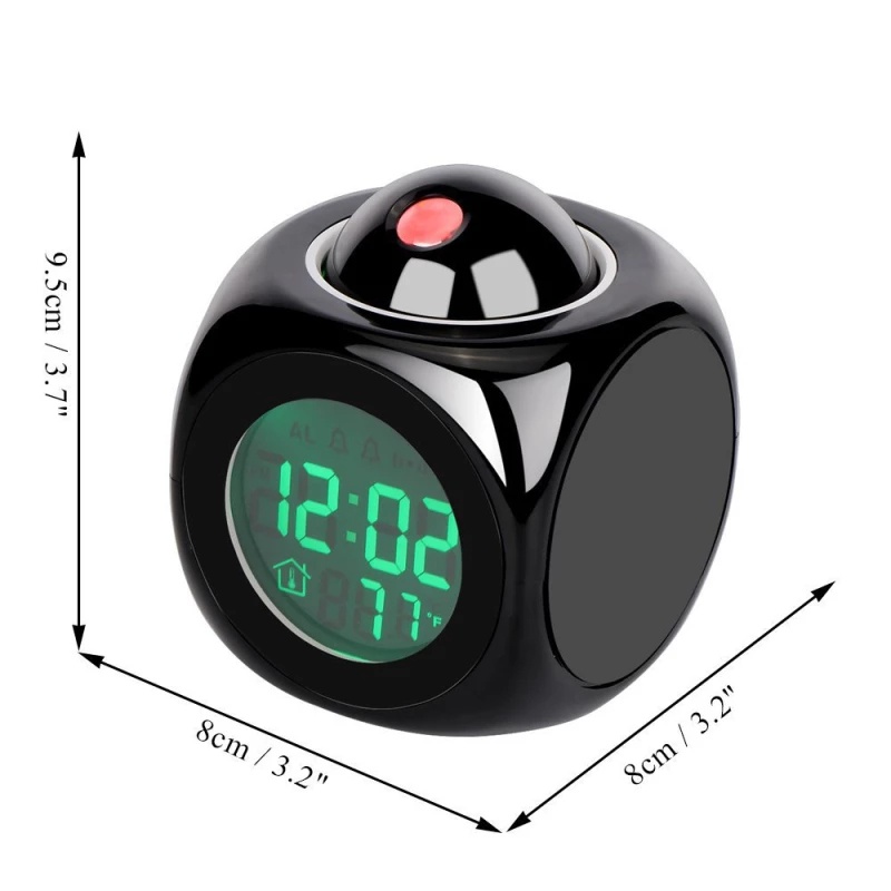 [LED Projector Temperature Digital Alarm Clock] [Creative Digital Projector Office Home Desk Alarm Clock] [USB Charger Square Desktop Table Clock]