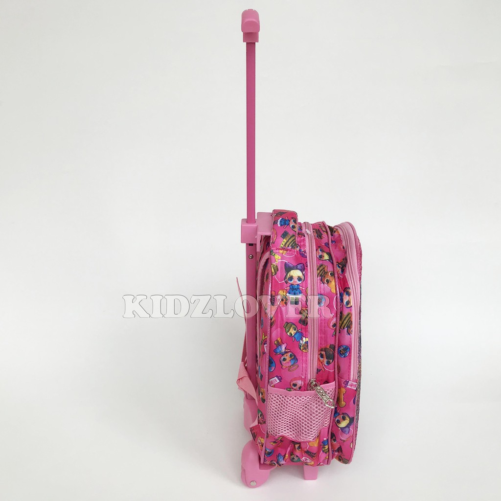 Tas Sequin Usap Koper Ransel Anak Sekolah SD/TK Trolley Dorong Troli