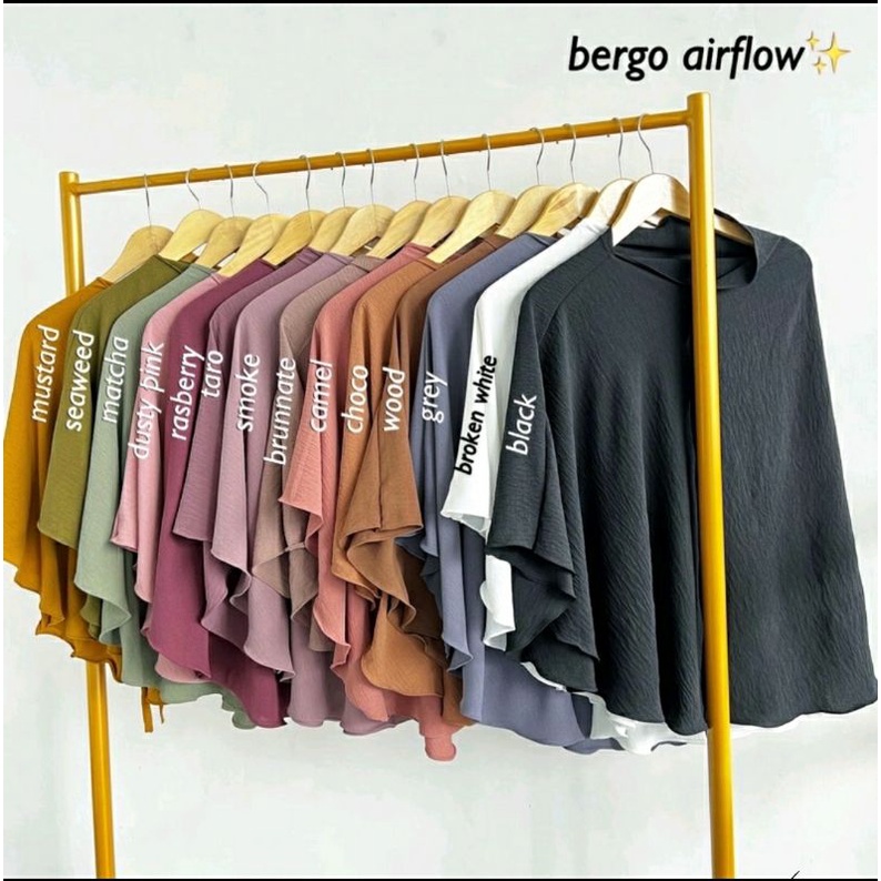 JILBAB BERGO CRINCLE AIRFLOW | HIJAB BERGO POLOS UKURAN L