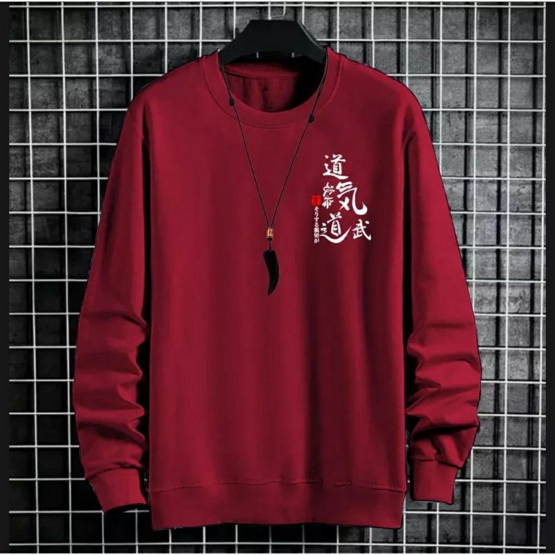 fashiontrend sweater tulisan korea pria lengan panjang terkini