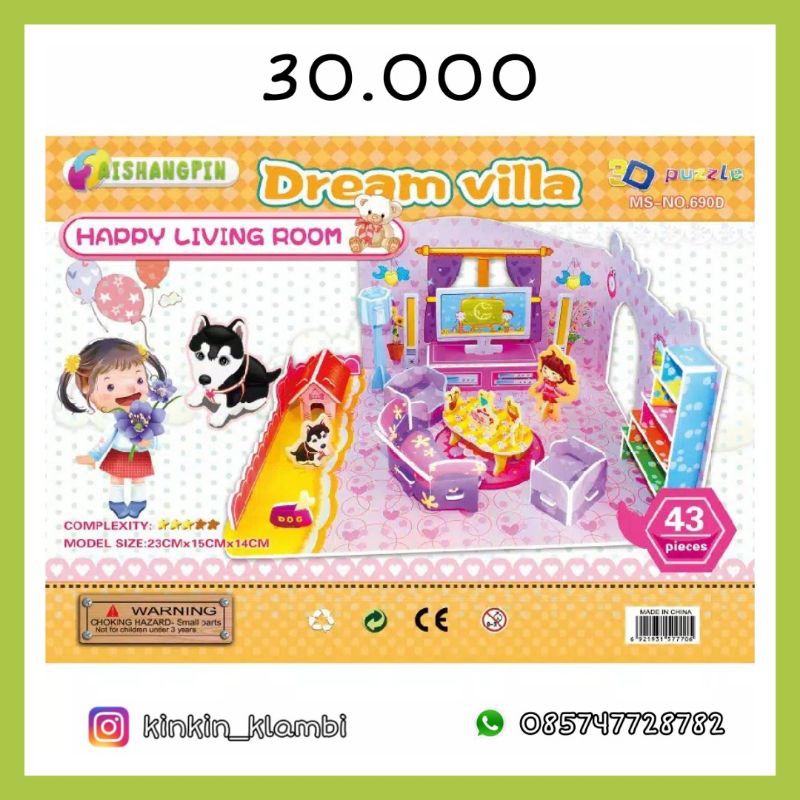NEW Puzzle 3D DIY MODEL UKURAN BESAR / 3D Puzzle / 3D DIY Jigsaw /Mainan Edukasi