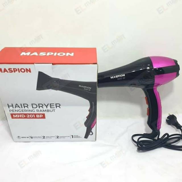 Maspion Hair dryer MHD-201 BP Special 2 Pilihan Suhu Pengering rambut panas dingin 201 BP