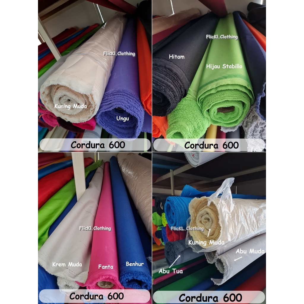 Bahan Kain Parasut Cordura Nylon Nilon 600D Parasit Waterproof Anti Air Serat Bintik Tas Talang