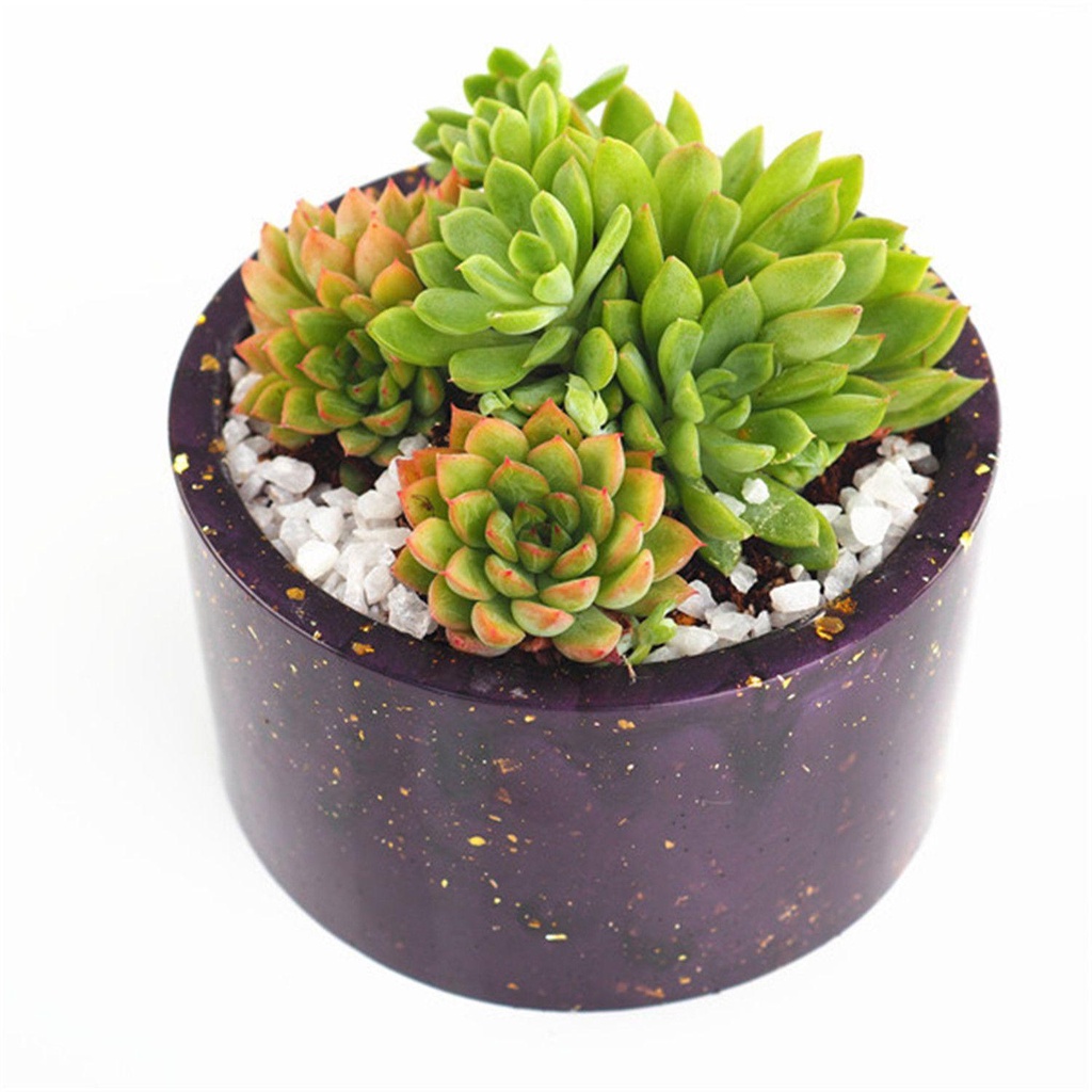 R-flower Crystal Resin Tray Cetakan DIY Casting Pot Bunga Resin Kerajinan Succulent Flower Pot