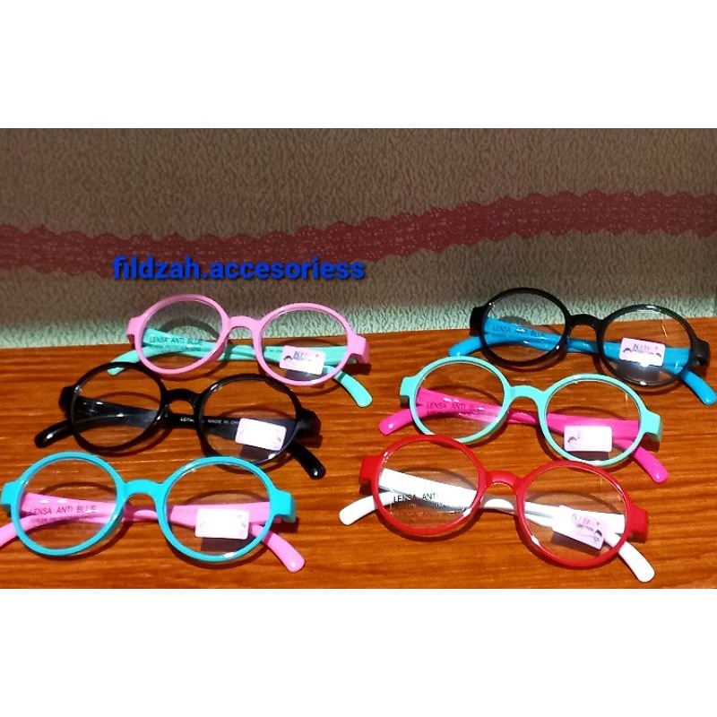 KACAMATA ANTI RADIASI / KACAMATA ANAK ANTI RADIASI / KACAMATA ANAK OVAL BULAT LC756A-AB