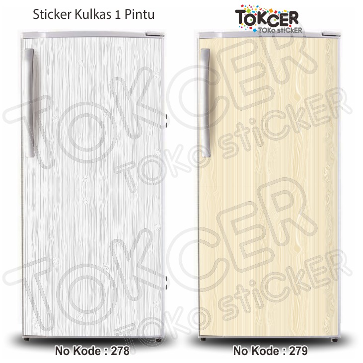 Stiker Kulkas 1 Pintu dan 2 Pintu Motif KAYU