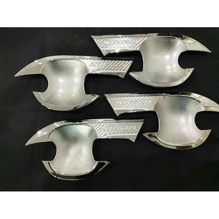 OUTER CALYA SIGRA TULISAN EMBOSS CHROME | MANGKOK- AKSESORIS EKSTERIOR MOBIL