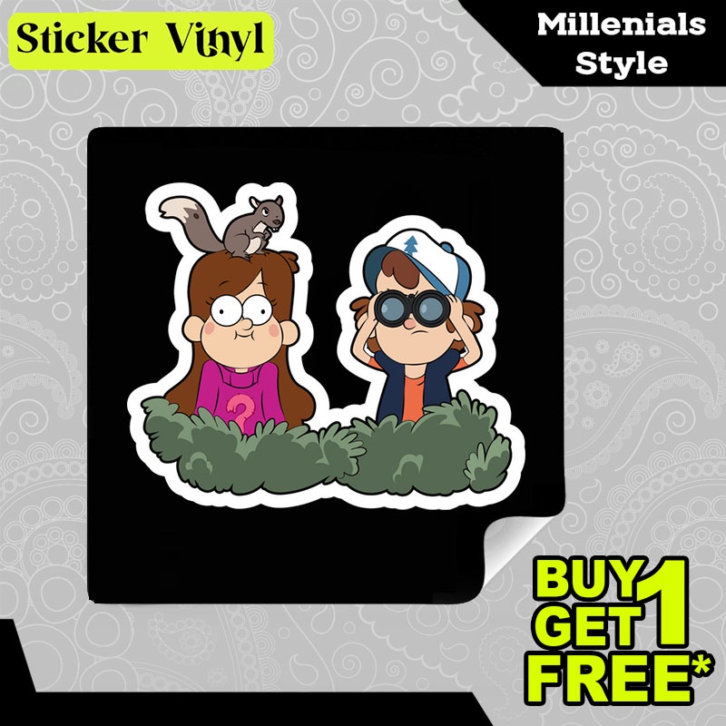 

Stiker Sticker Dipper and Mabel Pines in Ambush Karakter Animasi Kartun Lucu Aesthetic Bahan Vinyl Satuan Anti Air