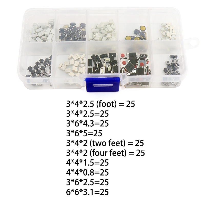 【250 pcs】Micro Switch/Tactile Microswitch Untuk Kunci Mobil/Saklar Tactile/Tactile Switch