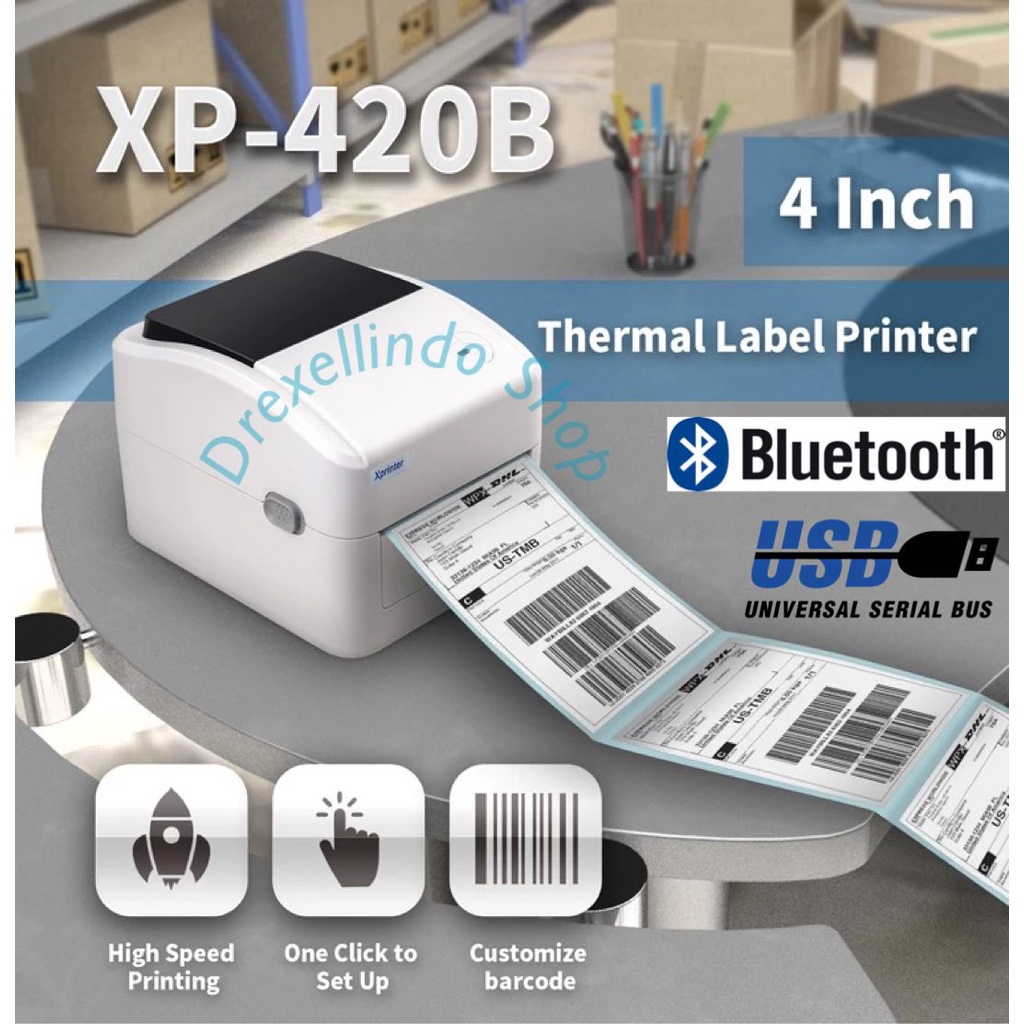 XPRINTER XP-420B Label Barcode Sticker Thermal USB BLUETOOTH