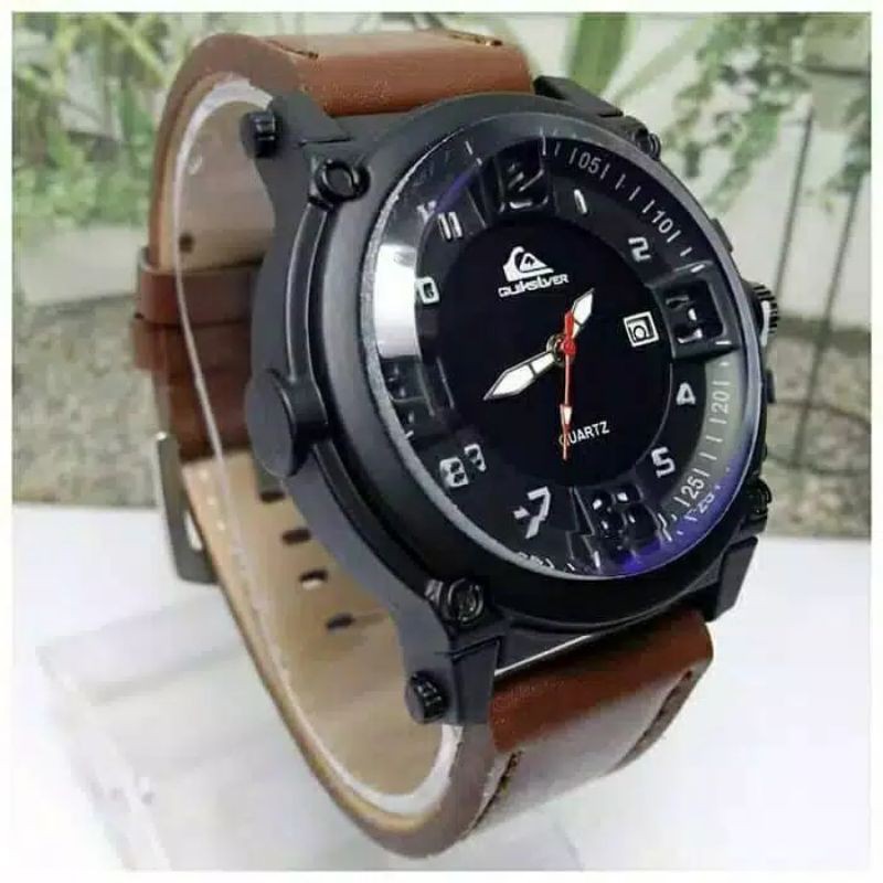Jam Tangan Pria QUICK SILVER kulit tanggal aktif