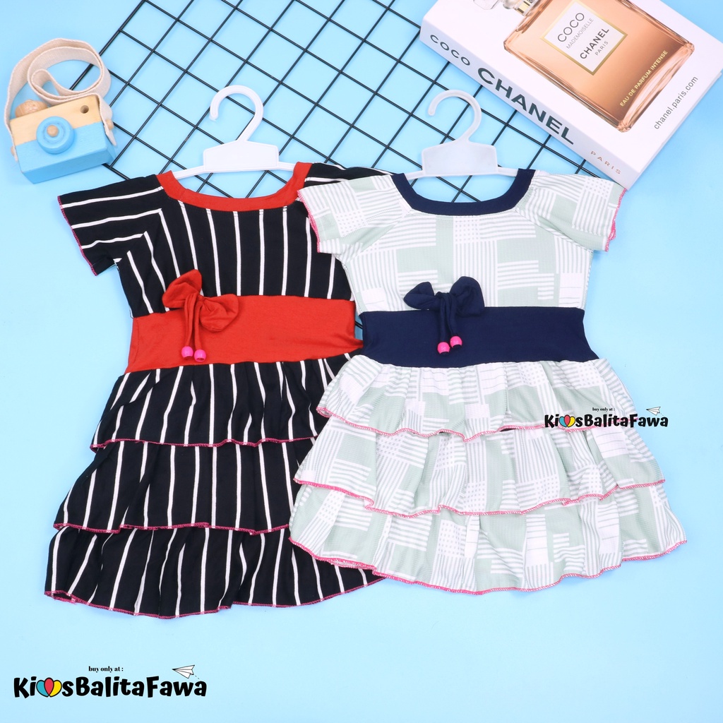 Dress Nayla uk Bayi 3-12 Bulan / Dress Baby Murah Baju Bayi Perempuan Cewek Dres Kado Anak Princess