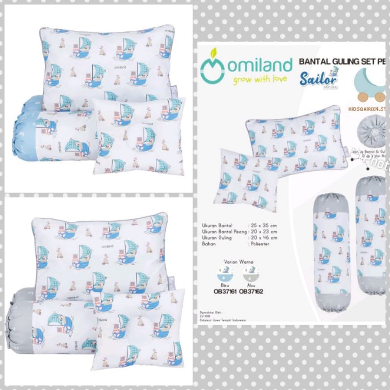 Omiland B+G Bantal bayi Guling Set + Bantal bayi Peang Sailor OB3716