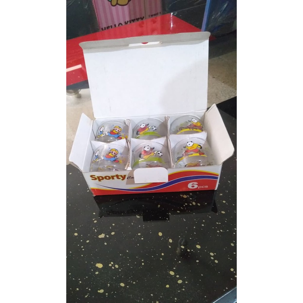 Gelas / Gelas Mini / Gelas Kaca / Gelas Sloki Karakter Set 6 Pcs