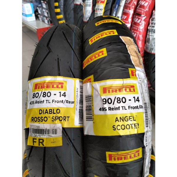 pirelli diablo rosso sport 80/80-14 & pirelli angel scooter 90/80-14 beat, vario, mio, scoopy dll