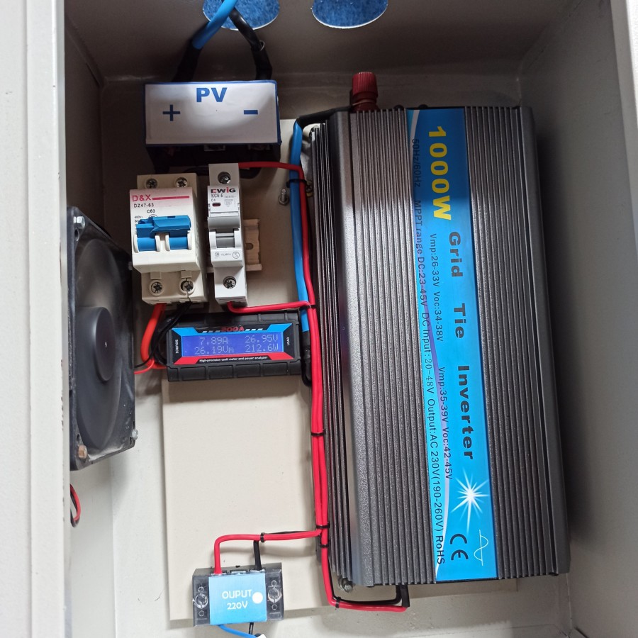 box panel ongrid on grid Gti grid tie inverter 1000w plts