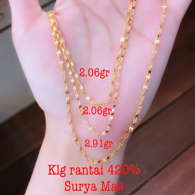 Kalung rantai dewasa emas 420%