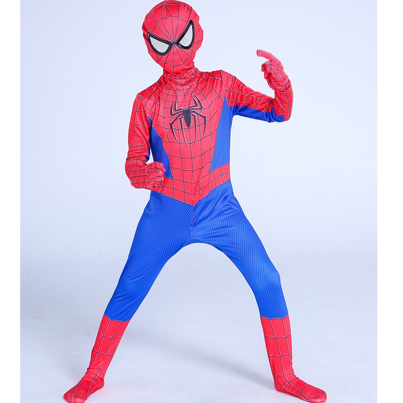 Halloween Cosplay Party Kostum Anak Spiderman Amazing Costume Anak Spiderman Baju + Topeng