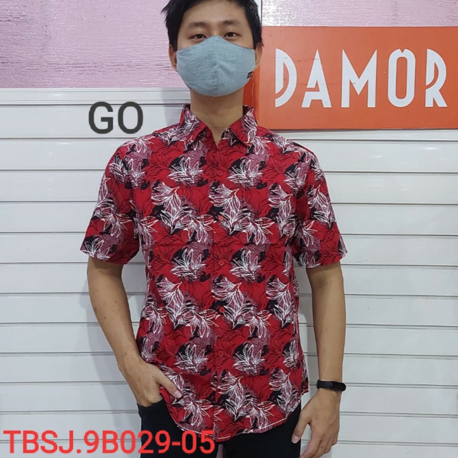 gos  DAMOR (CRESSIDA) KEMEJA BATIK LENGAN PENDEK PRIA SLIMFIT Baju Batik cowok