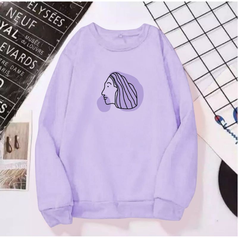 POTRAIT GIRL SWEATER UNISEX TEBAL TERLARIS'