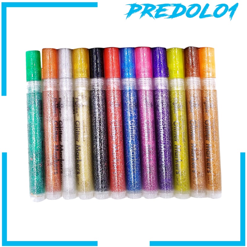 (Predolo1) 12pcs / Set Spidol Permanen Warna Metalik Glitter Untuk Kerajinan Tangan