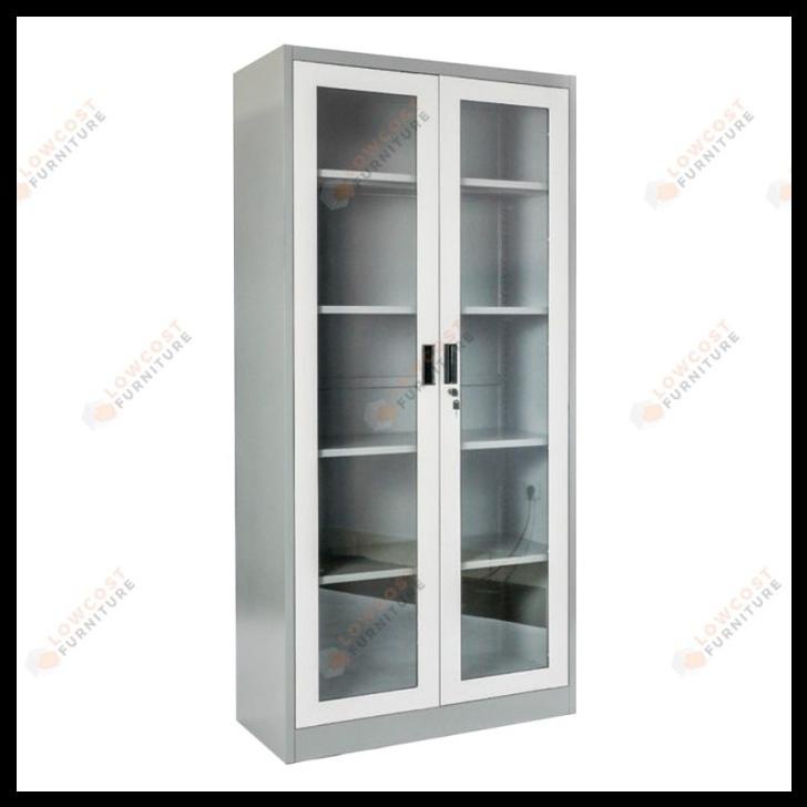 

BEST SELLER !!! LEMARI ARSIP KANTOR BESI 2 PINTU SWING KACA 5 RUANG TERLARIS