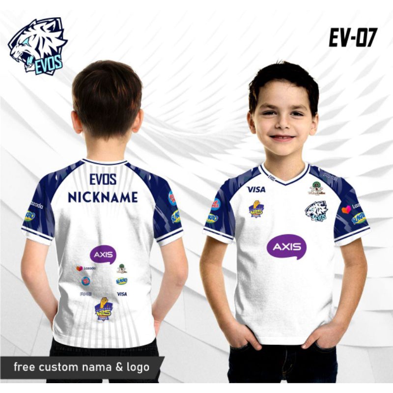 Baju EVOS ESPORT Game Online FF/PUBG/ML ANAK