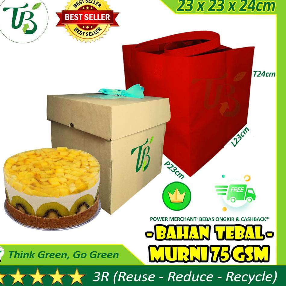 

7VI TAS KUE SPUNBOND NASI KOTAK 23 x 23 x 24 cm BUKAN PAPER BAG GOODIE BAG DUS C53R