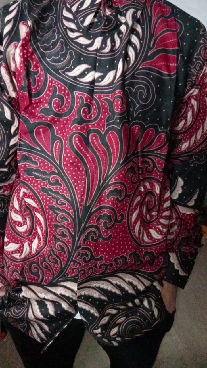 Kemeja Batik Pria Lengan Panjang Size M L Xl Xxl Bswart Batikhrb026 Kenongo Hem Panjang