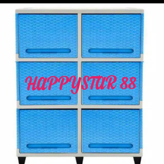 LEMARI PAKAIAN PLASTIK DOUBLE FLIP SUSUN 3-5 CLUB