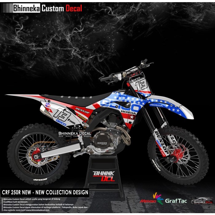 DECAL/STICKER HONDA CRF 250R DESIGN GEICO