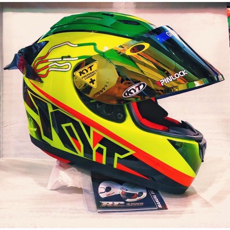 HELM KYT RC SEVEN  SERI 17 BLAK DOF/GOLD  dan MOTIP LAIN PAKET GANTENG-5