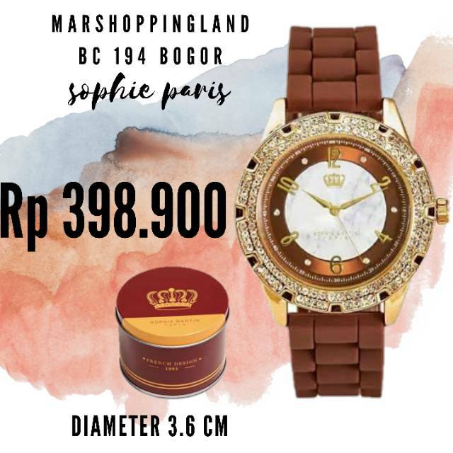 JAM TANGAN WANITA SOPHIE PARIS WANITA SAS COKLAT FAYETTA SASL368M4