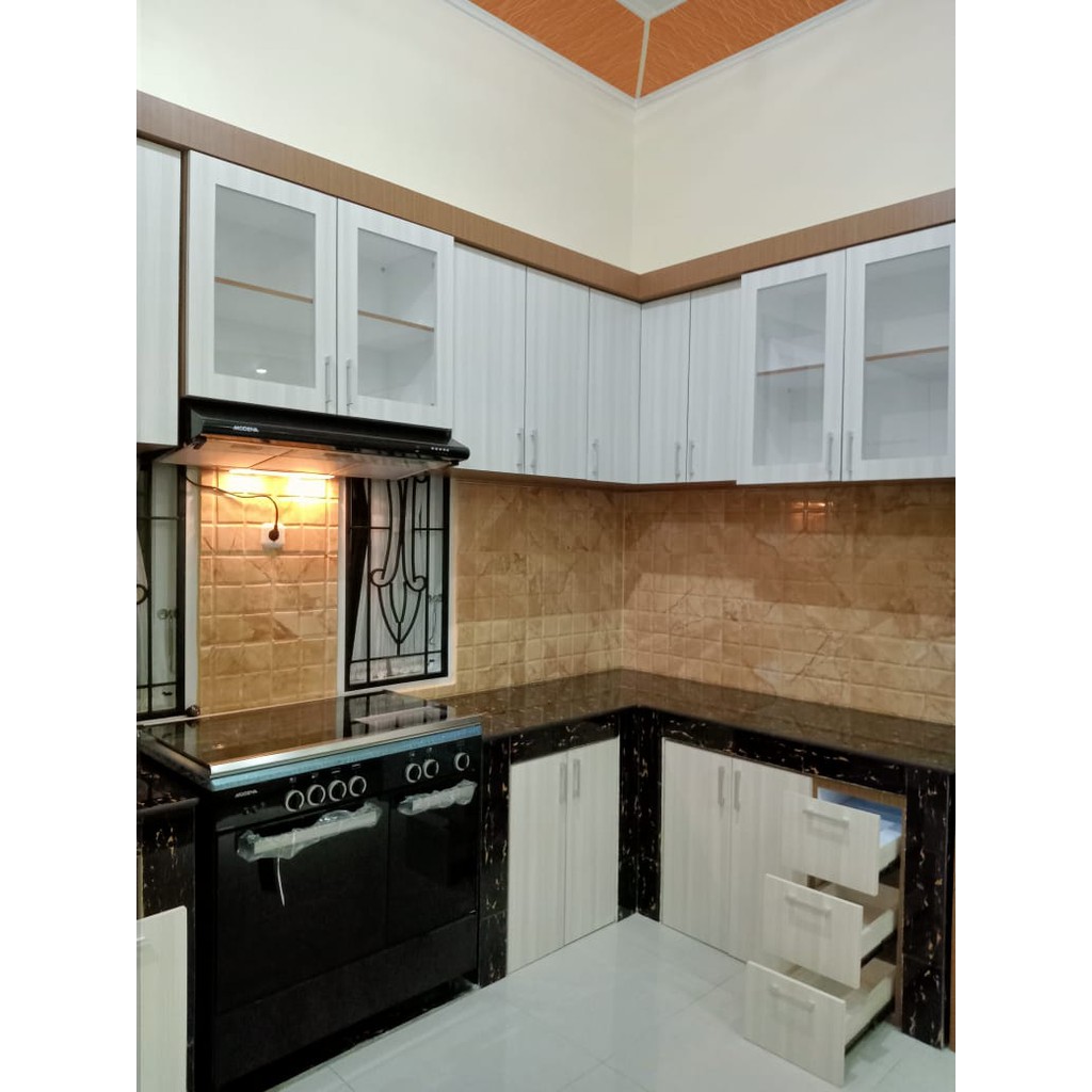 KITCHEN SET HPL KAYU / KITCHENSET MINIMALIS / KITCHEN SET CUSTOM MURAH Lemari Dapur Murah dan Mewah