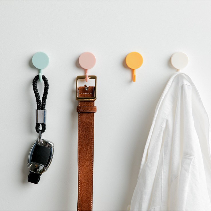 Gantungan HOOK Baju MACARON Bulat Tempel Dinding / Wall Hook Stiker Dinding Kail Tempel Kuat Multifungsi Serbaguna HM014 - XOBOX