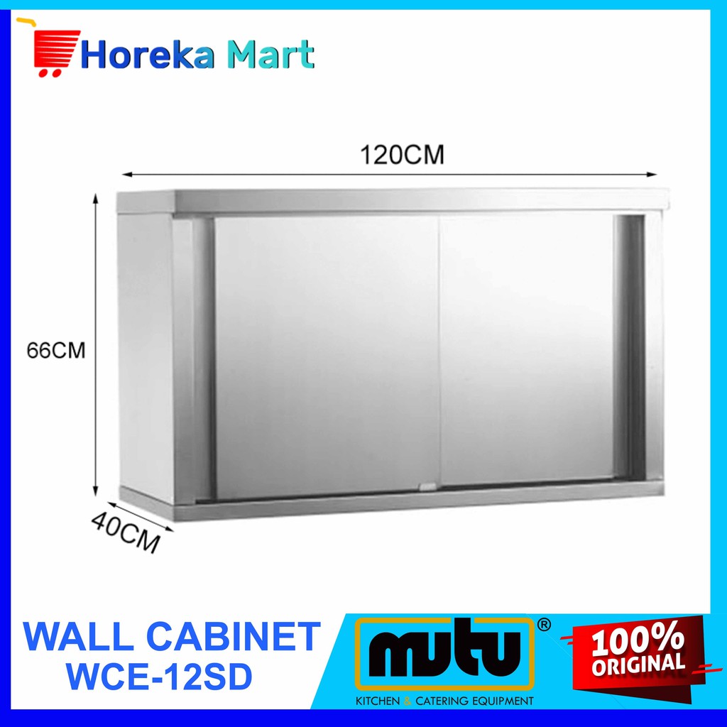 Rak Dapur Gantung Stainless Lemari Piring Dinding Restoran 2 Pintu Geser Mutu WCE12SD