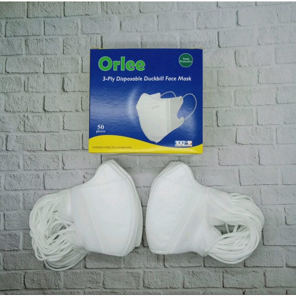MASKER 3PLY/DUCKBILL ORLEE HEADLOOP ISI 50PCS/10PCS BOX/PACK
